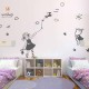 decoracion gris habitacion rosa dos camas niñas