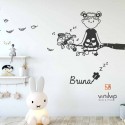 Vinilo infantil "Nena con buhos"