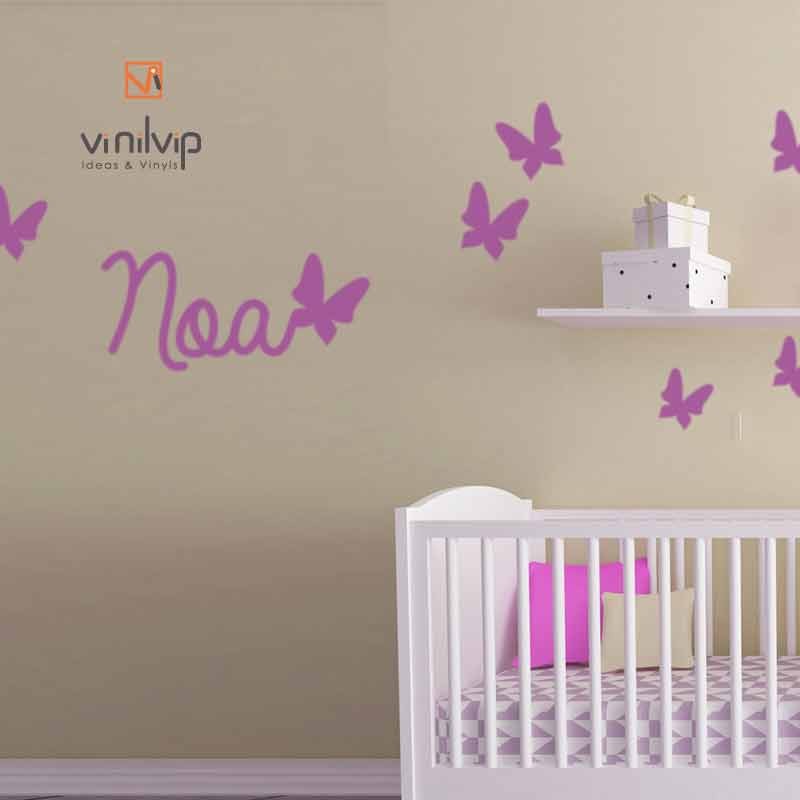 Bonitas pegatinas decorativas de mariposa para pared, calcomanías adhesivas  de vinilo, decoración para dormitorio, mariposas para niños -  España