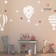 stickers pared Globos blancos aerostaticos con estrellas