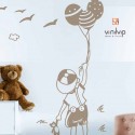 Vinilo decorativo niño con globos