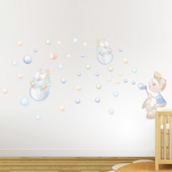Vinilos bebe Soplando burbujas y ratones
